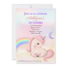 Licorne rose aquarelle élégante personnalisée