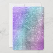 Invitation Licorne Violette Paillettes (Dos)