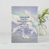 Invitation Licorne volante Fête Arc-en-ciel  (Debout devant)