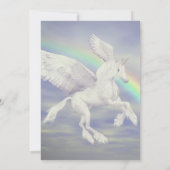 Invitation Licorne volante Fête Arc-en-ciel  (Dos)