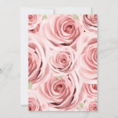 Invitation Licornes Florales Anniversaire Roses Roses Paillet (Dos)