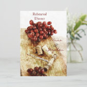 Invitation Lièges de bouteille de vin, raisins, tire-bouchon (Debout devant)