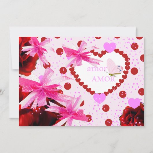 Invitation Liens et coeurs d'amour pour ceux rendus (Devant)