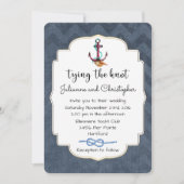 Invitation Lier l'Ancre de noeud avec le Mariage de thème nau (Devant)