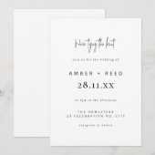 Invitation Lier le Mariage de noeud au texte brut (Devant / Derrière)