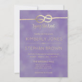 Invitation Lier le Mariage GoId de la version de noeud de la (Devant)