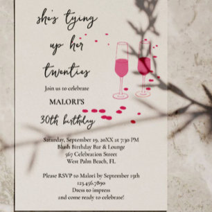 Invitation Lier Ses Vingt Ans Anniversaire 30 Ans Champagne R