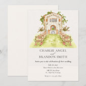 Invitation Lieu de mariage du jardin (Devant / Derrière)