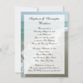 Invitation Lieu de Réception de Mariage Après la Plage Coeurs (Dos)