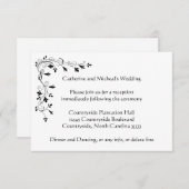 Invitation Lieu de réception de mariage floral délicat Insert (Devant / Derrière)