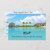 Invitation Lieu de villégiature tropical Mariage sur la plage (Devant / Derrière)