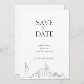 Invitation Lieu Enregistrer la date - New York City (Devant / Derrière)