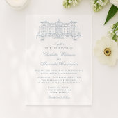 Invitation Lieu, Vieille Fortune Esthétique, bleu clair