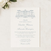 Invitation Lieu, Vieux Argent Esthétique, bleu clair