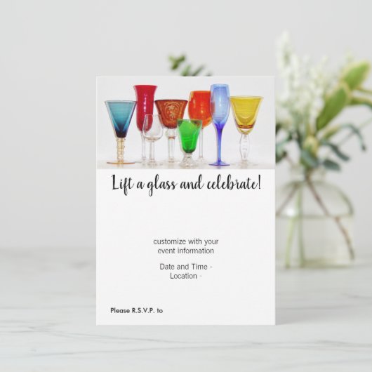 Invitation "Lift a Glass" (Debout devant)
