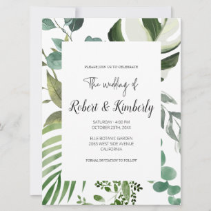 Invitation LIFY Botanical Eucalyptus Feuille Mariage