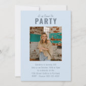 Invitation Light Blue Bold Photo Milestone Birthday Party (Devant)