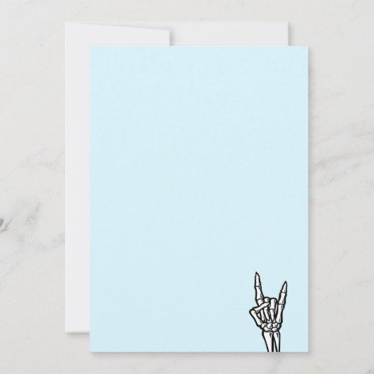 Invitation Light Blue Born Two Rock 2e fête d'anniversaire (Dos)