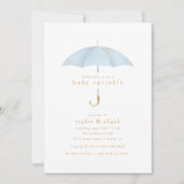 Invitation Light Blue Boy Baby Sprinkel Shower Event | (Devant)