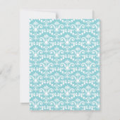 Invitation Light Blue Damask Flat Merci Notes (Dos)