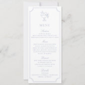Invitation Light Blue Double Frame Wedding Menu (Devant)
