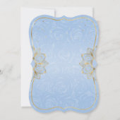 Invitation Light Blue Gold Quinceanera Rustic Horse Birthday (Dos)