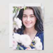 Invitation Light Blue Nurse Heart Floral Graduation Photo (Dos)