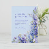 Invitation Light Blue Rustic Spring Lavender Frame (Debout devant)