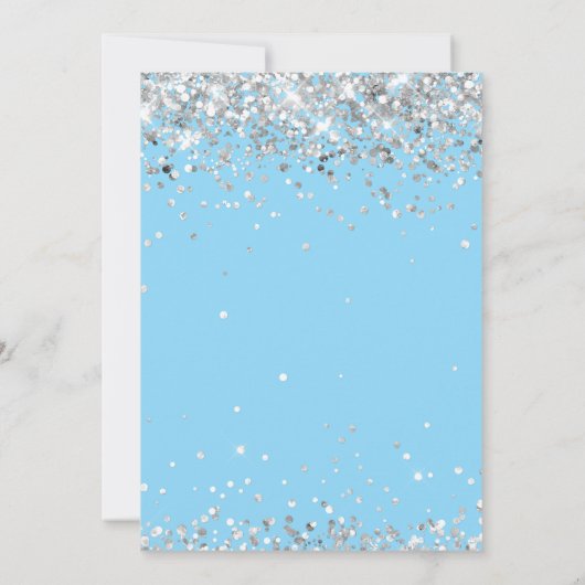 Invitation Light Blue Silver 1ère fête d'anniversaire (Dos)
