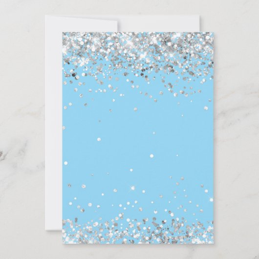 Invitation Light Blue Silver 2e fête d'anniversaire (Dos)