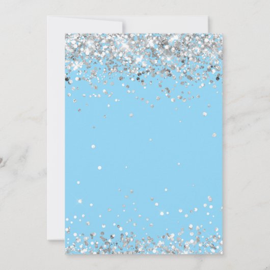 Invitation Light Blue Silver 5e fête d'anniversaire (Dos)