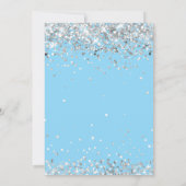 Invitation Light Blue Silver 7e fête d'anniversaire (Dos)