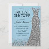 Invitation Light Blue & Silver Dress Bridal Shower (Devant)