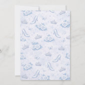 Invitation Light Blue Silver Princess Quinceanera Birthday  (Dos)