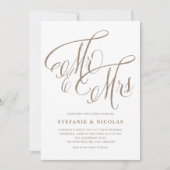 Invitation Light Gold M. et Mme Rustic Calligraphy Mariage (Devant)