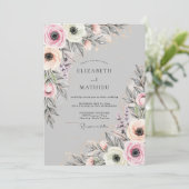 Invitation Light Gray Delicate Spring Wedding (Debout devant)