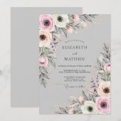 Invitation Light Gray Delicate Spring Wedding (Devant / Derrière)
