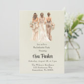 Invitation Light Green Bridesmaitres Bachelorette Party (Debout devant)