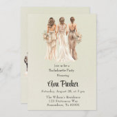 Invitation Light Green Bridesmaitres Bachelorette Party (Devant / Derrière)