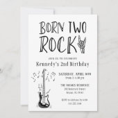 Invitation Light Grey Born Two Rock Guitare 2e anniversaire (Devant)