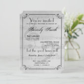 Invitation Light Grey Musical thème nuptiale douche (Debout devant)