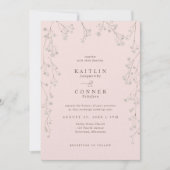 Invitation Light Pink Baby's Breath Wildflower Boho Wedding (Devant)