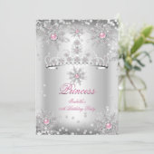 Invitation Light Pink Silver Winter Wonderland (Debout devant)