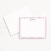 Invitation Light Pink Stripe Border Note Card