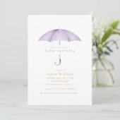 Invitation Light Purple Girl Baby Sprinkle Shower Event | (Debout devant)