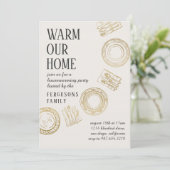 Invitation Light Soft Beige Gold Dining House Warming Party (Debout devant)