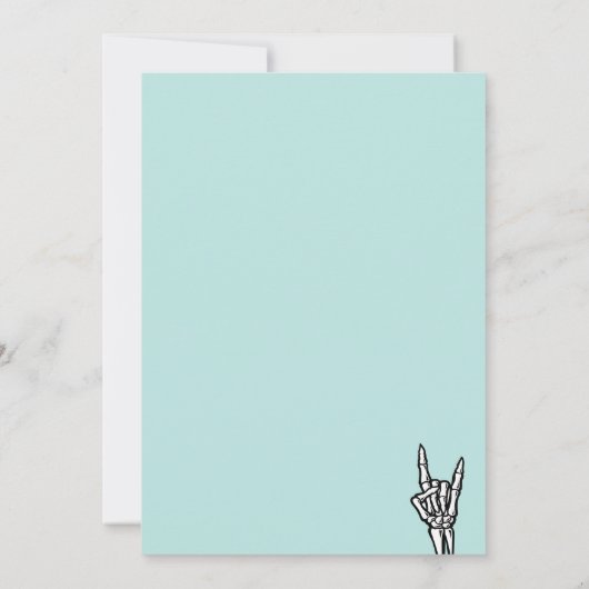 Invitation Light Turquoise Mauvais Deux The Bone 2e fête d'an (Dos)