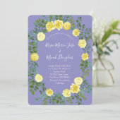 Invitation Light yellow Periwinkle Blue Rose Wedding (Debout devant)