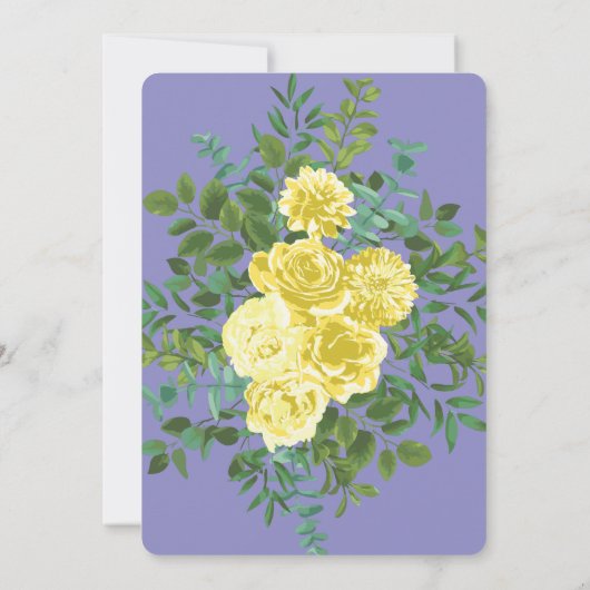 Invitation Light yellow Periwinkle Blue Rose Wedding (Dos)
