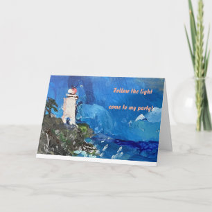 Invitation Lighthouse personnalisable au bord de l'océan
